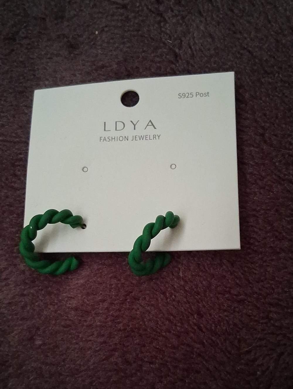 Green Twist Hoop Earrings